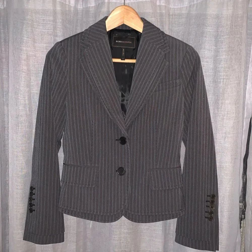 BCBG Max Azria Pinstriped Grey Blazer